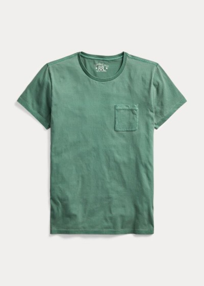 Playeras Ralph Lauren Hombre Verdes - Garment-Dyed Pocket - WUXRZ9056